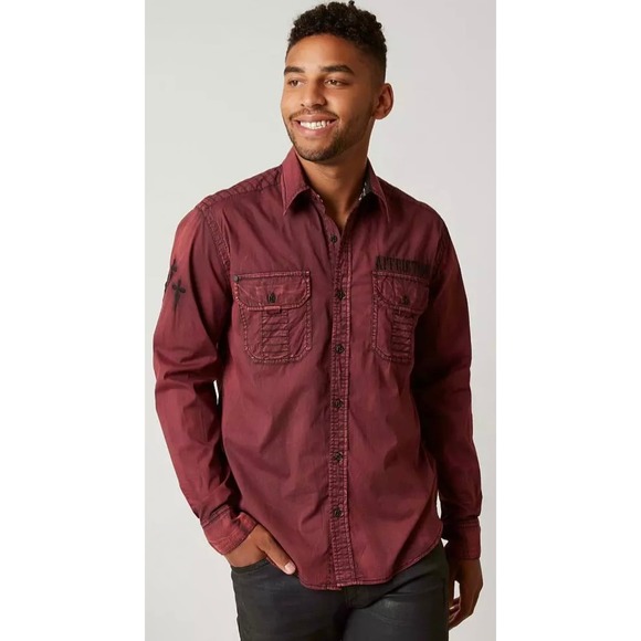 Affliction | Men | Premium Darken Soul Stretch LS Button Up Shirt 2XL - Picture 15 of 16